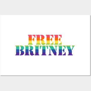 Free Britney Typography Rainbow Stripes Posters and Art